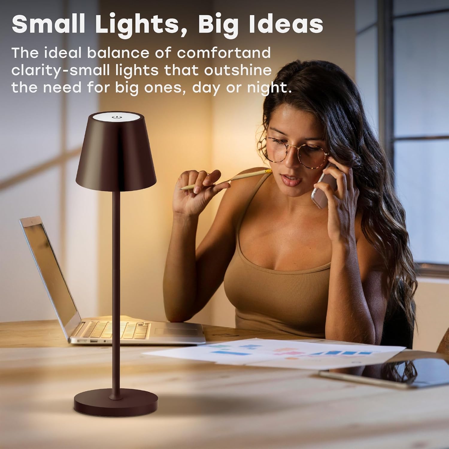 2 Pack Cordless Table Lamp,Portable LED Desk Lamp, 5200mAh Battery Operated, 3 Color Stepless Dimming Up, for Restaurant, Bedroom, Bars, Outdoor Party, Camping, Coffee Shop Night Light White