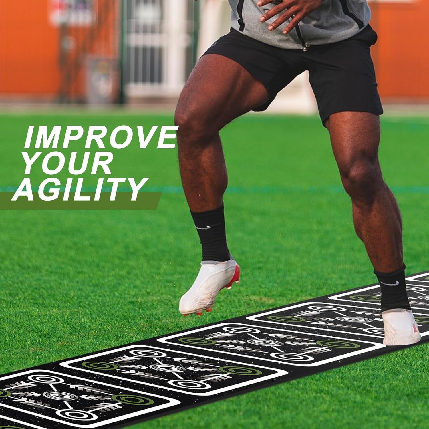 Agility Ladder Mat 11.9 ft X 1.3 ft Agility Ladder Pad Agility Training Equipment Agility Workout Ladder Mat for Soccer Football Tennis Boxing Training