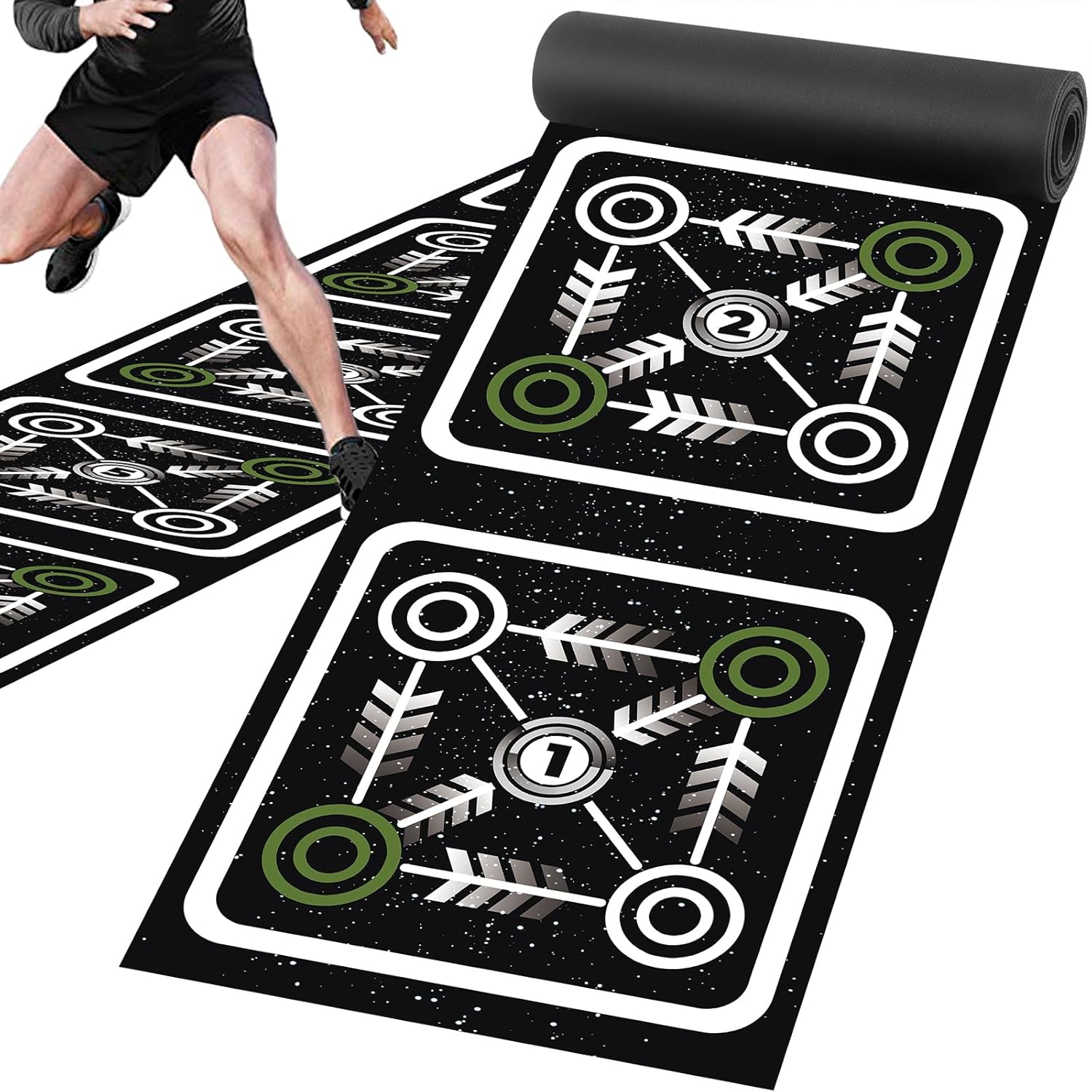 Agility Ladder Mat 11.9 ft X 1.3 ft Agility Ladder Pad Agility Training Equipment Agility Workout Ladder Mat for Soccer Football Tennis Boxing Training