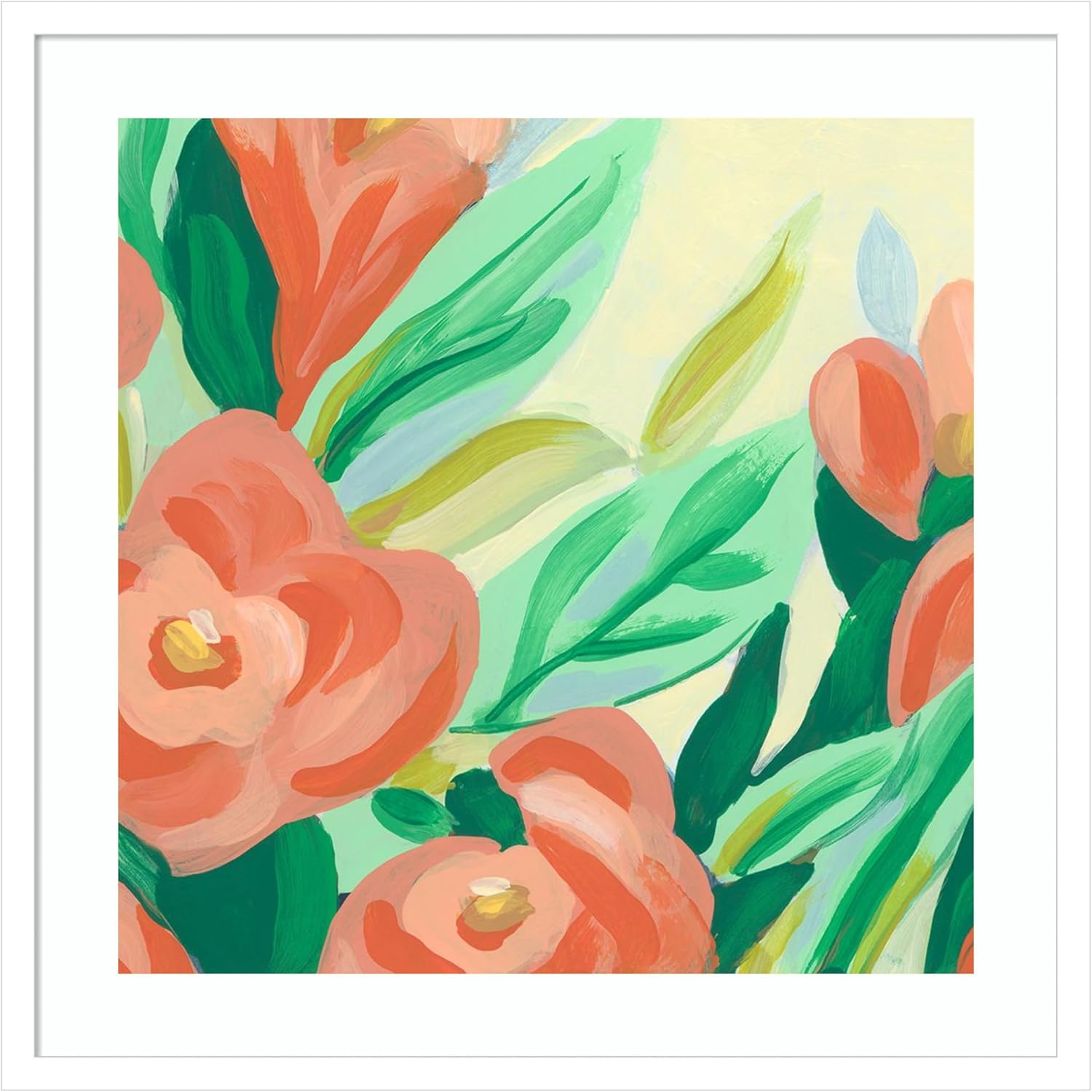 Amanti Art Framed Wall Art Print 24x24 Tropical Flower Song II by June Erica Vess, Flowers Wall Art, Mid Century Modern Decor, Medium Poster Painting Artwork for Living Room, Bedroom, Bathroom, Amanti Art Framed Wall Art Print 24x24 Tropical Flower Song II by June Erica Vess, Flowers Wall Art, Mid Century Modern Decor, Medium Poster Painting Artwork for Living Room, Bedroom, Bathroom,