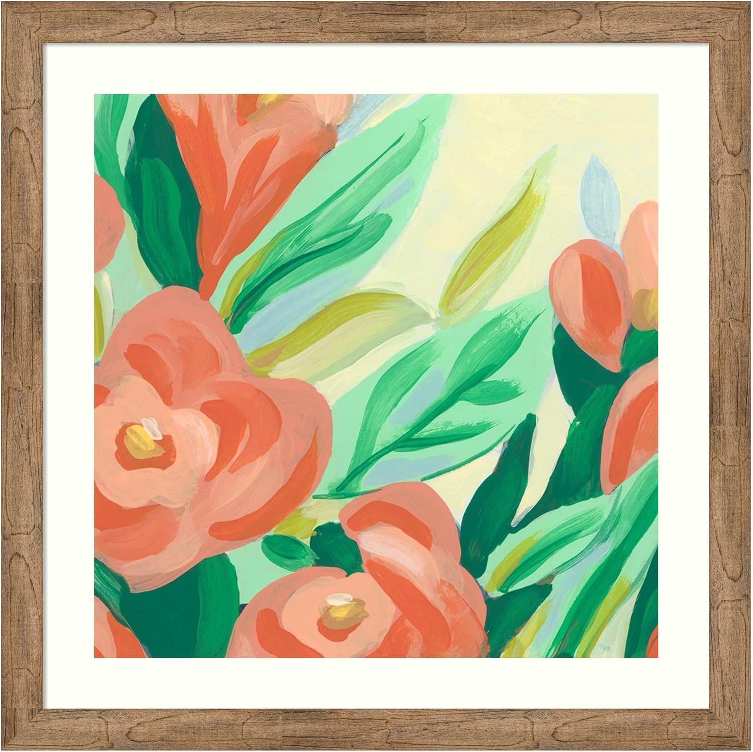 Amanti Art Framed Wall Art Print 24x24 Tropical Flower Song II by June Erica Vess, Flowers Wall Art, Mid Century Modern Decor, Medium Poster Painting Artwork for Living Room, Bedroom, Bathroom, Amanti Art Framed Wall Art Print 24x24 Tropical Flower Song II by June Erica Vess, Flowers Wall Art, Mid Century Modern Decor, Medium Poster Painting Artwork for Living Room, Bedroom, Bathroom,