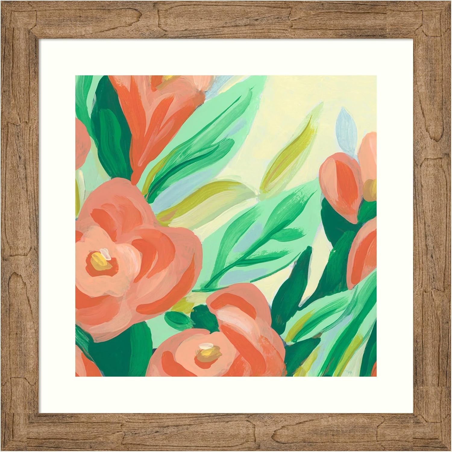 Amanti Art Framed Wall Art Print 24x24 Tropical Flower Song II by June Erica Vess, Flowers Wall Art, Mid Century Modern Decor, Medium Poster Painting Artwork for Living Room, Bedroom, Bathroom, Amanti Art Framed Wall Art Print 24x24 Tropical Flower Song II by June Erica Vess, Flowers Wall Art, Mid Century Modern Decor, Medium Poster Painting Artwork for Living Room, Bedroom, Bathroom,