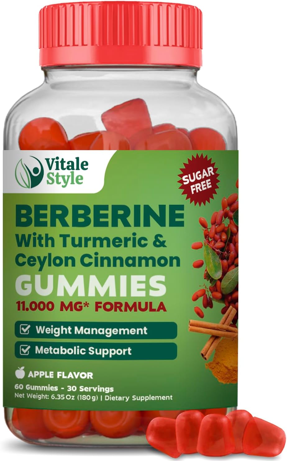 Berberine Weight Management Gummies 3000mg – Ceylon Cinnamon, Turmeric B12 Complex | Supports Metabolic Balance Energy |Vitale Sytyle | Vegan, Sugar-Free | 60 Gummies Berberine Weight Management Gummies 3000mg – Ceylon Cinnamon, Turmeric B12 Complex | Supports Metabolic Balance Energy |Vitale Sytyle | Vegan, Sugar-Free | 60 Gummies