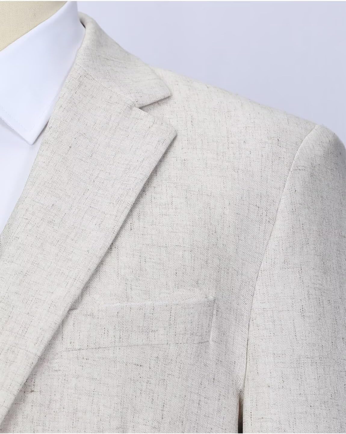 Boys Linen Suits for Kids Summer Slim Fit 3 Piece Beach Wedding Outfit Light Weight Tuxedo Linen Suit Set