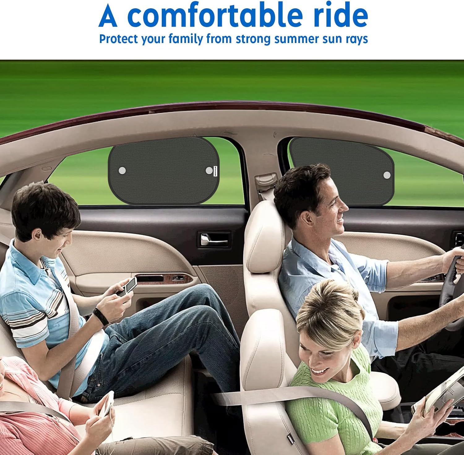 Car Window Shades for Side Window(4 Pack),Car Window Shade for Baby with 8 Suction Cups,Sun Shade Side Window Can Blocks 99.98% UVR,Sun Shade for Window