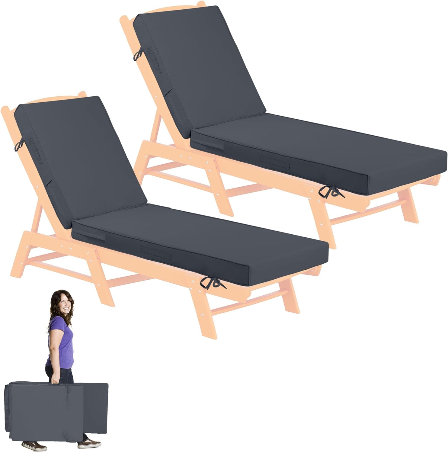 Chaise Lounge Cushion Outdoor Furniture, 4 Inch Thick Lounge Chair Cushions with Ties, Weather Fade Resistant Patio Outdoor Lounge Replacement Cushions for Pool,Lawn, 72 x21, Blue White Piping Chaise Lounge Cushion Outdoor Furniture, 4 Inch Thick Lounge Chair Cushions with Ties, Weather Fade Resistant Patio Outdoor Lounge Replacement Cushions for Pool,Lawn, 72 x21, Blue White Piping