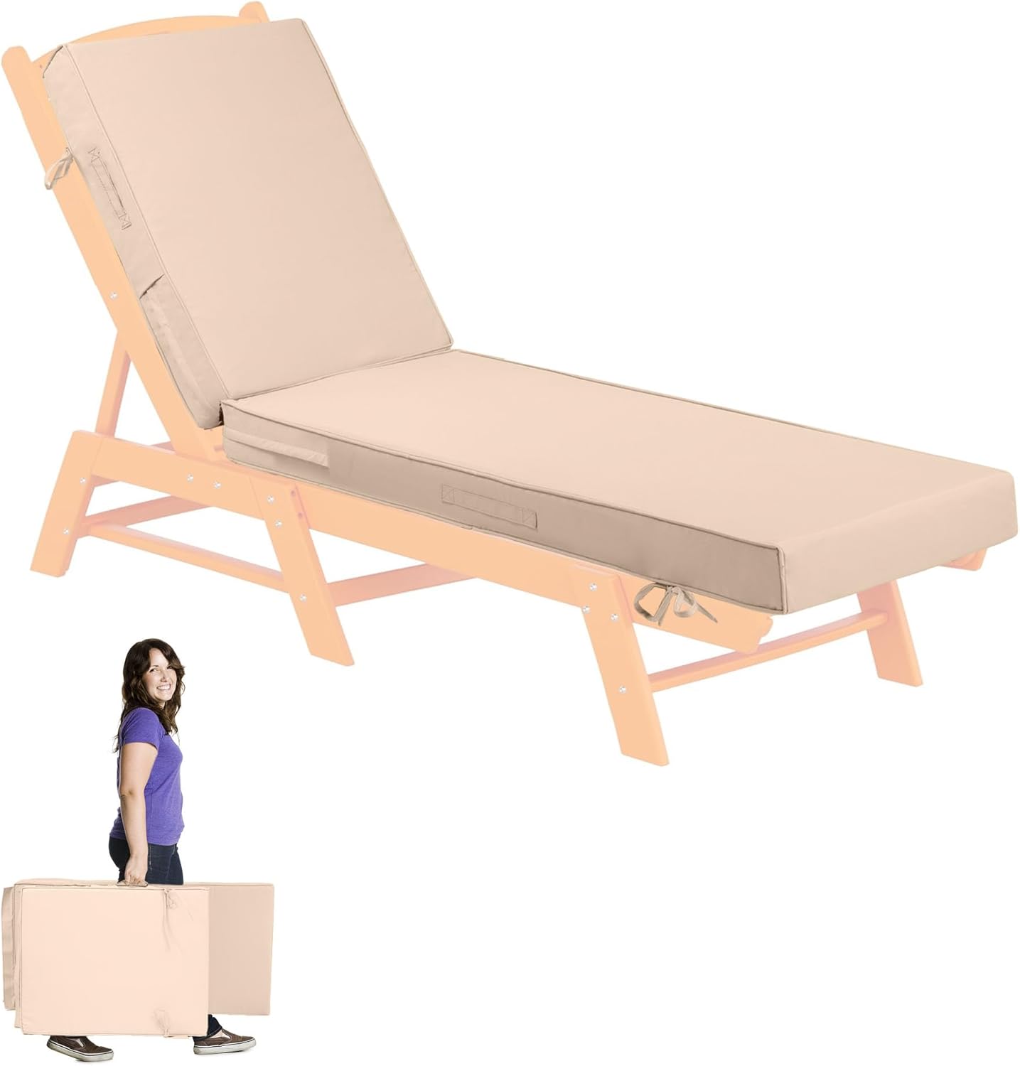 Chaise Lounge Cushion Outdoor Furniture, 4 Inch Thick Lounge Chair Cushions with Ties, Weather Fade Resistant Patio Outdoor Lounge Replacement Cushions for Pool,Lawn, 72 x21, Blue White Piping Chaise Lounge Cushion Outdoor Furniture, 4 Inch Thick Lounge Chair Cushions with Ties, Weather Fade Resistant Patio Outdoor Lounge Replacement Cushions for Pool,Lawn, 72 x21, Blue White Piping