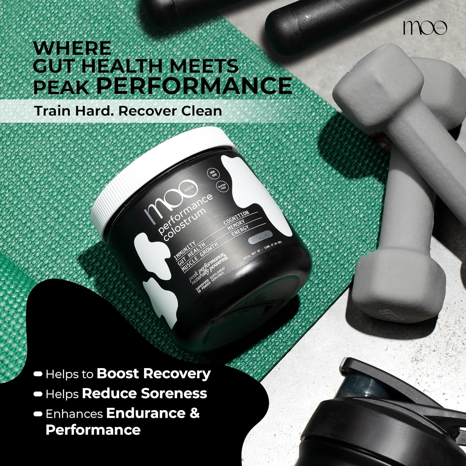 Colostrum Powder – 2000mg Grass-Fed Bovine Colostrum + 5000mg Creatine Monohydrate – Supports Gut Health, Immunity, Muscle Recovery  Energy – Non-GMO | Unflavoured 6.3oz (Colostrum Performance)