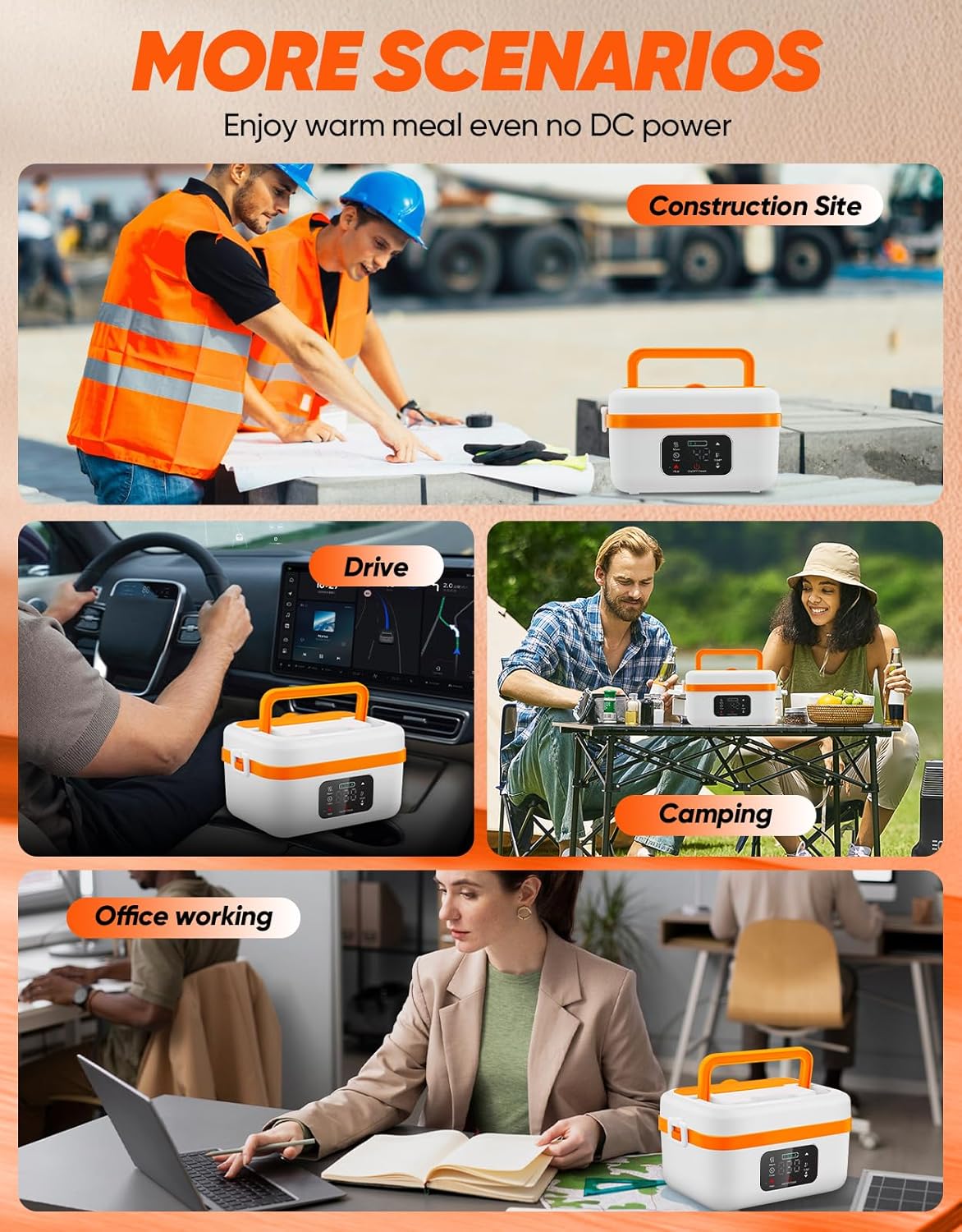 Cordless Electric Lunch Box, Self-Heating Food Warmer, Battery Powered Lunch Boxes with 1L Container, Rechargeable Heated Lunch Box for Men, Women, Car, Truck, Office, Travel Cordless Electric Lunch Box, Self-Heating Food Warmer, Battery Powered Lunch Boxes with 1L Container, Rechargeable Heated Lunch Box for Men, Women, Car, Truck, Office, Travel