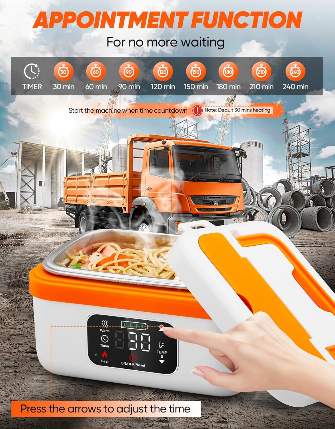 Cordless Electric Lunch Box, Self-Heating Food Warmer, Battery Powered Lunch Boxes with 1L Container, Rechargeable Heated Lunch Box for Men, Women, Car, Truck, Office, Travel Cordless Electric Lunch Box, Self-Heating Food Warmer, Battery Powered Lunch Boxes with 1L Container, Rechargeable Heated Lunch Box for Men, Women, Car, Truck, Office, Travel