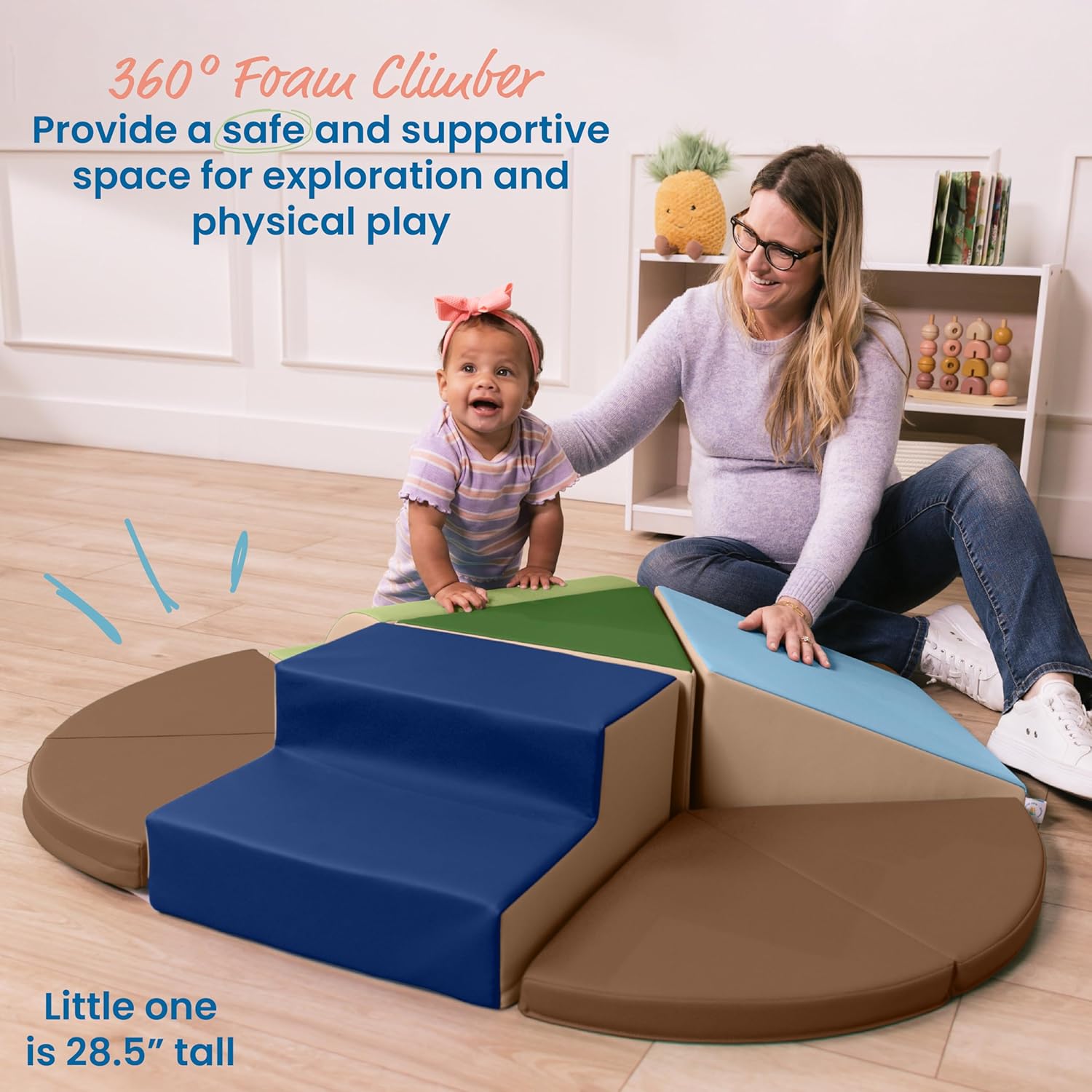 ECR4Kids SoftZone Junior TriClimber Set, Beginner Climber, Assorted, 7-Piece ECR4Kids SoftZone Junior TriClimber Set, Beginner Climber, Assorted, 7-Piece