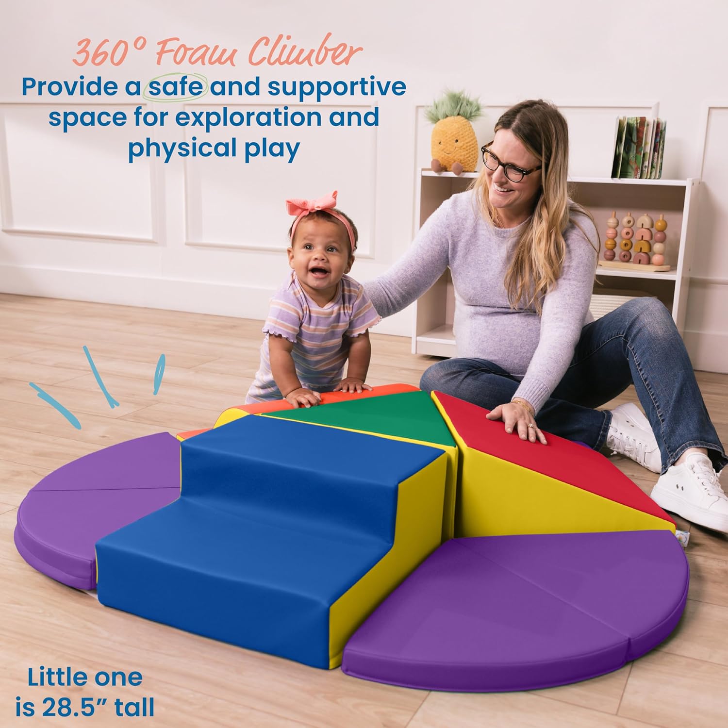 ECR4Kids SoftZone Junior TriClimber Set, Beginner Climber, Assorted, 7-Piece ECR4Kids SoftZone Junior TriClimber Set, Beginner Climber, Assorted, 7-Piece