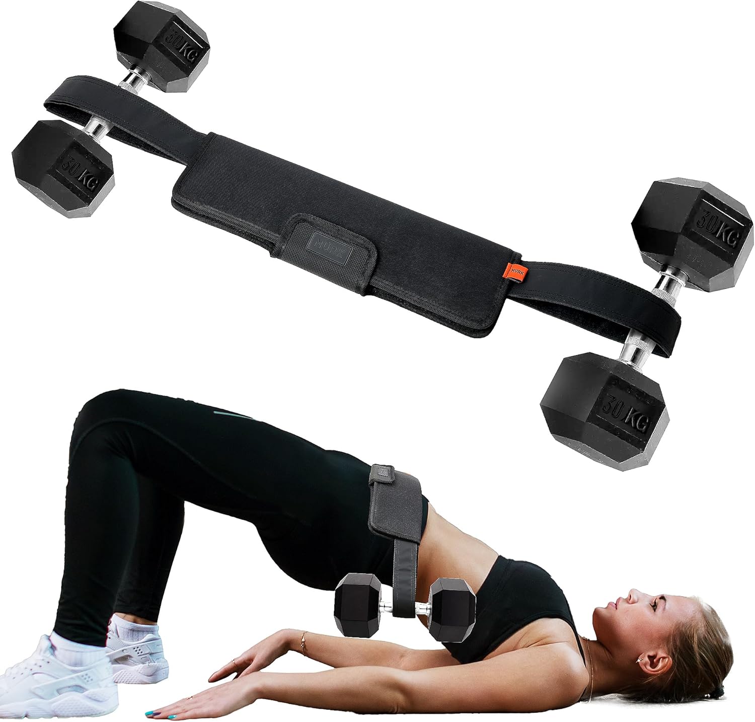 Exercise Hip Thrust Belt – Portable  Adjustable Glute Training Belt for Hip Thrusts, Squats  Glute Activation | Supports Dumbbells  Kettlebells for Gym  Home Workouts