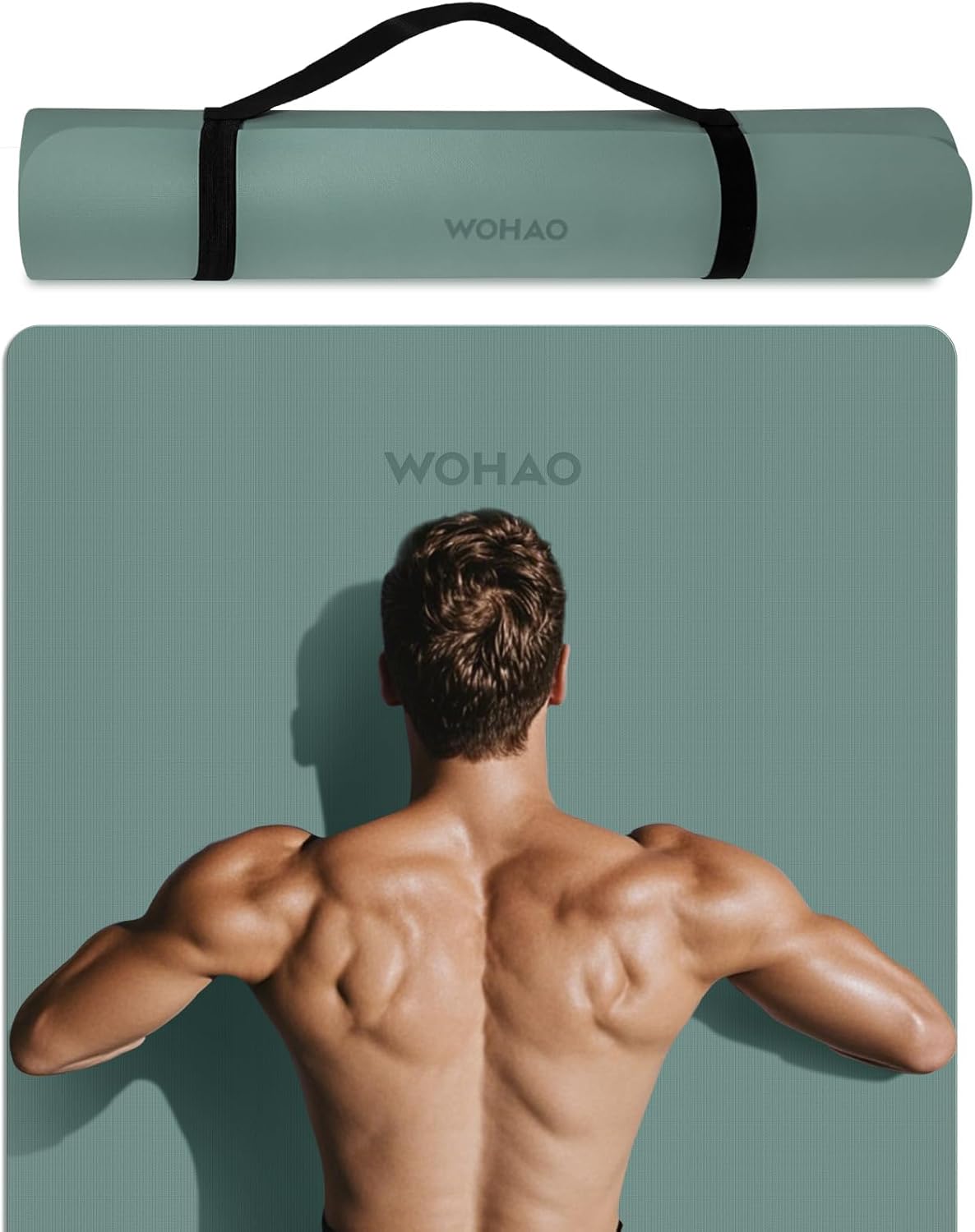 Extra Wide  Thick 8mm Yoga Mat, 72x31.5 Large Non Slip Exercise Mat, Premium POE Material for Superior Cushioning  Stability, with Strap for Home Gym, Pilates