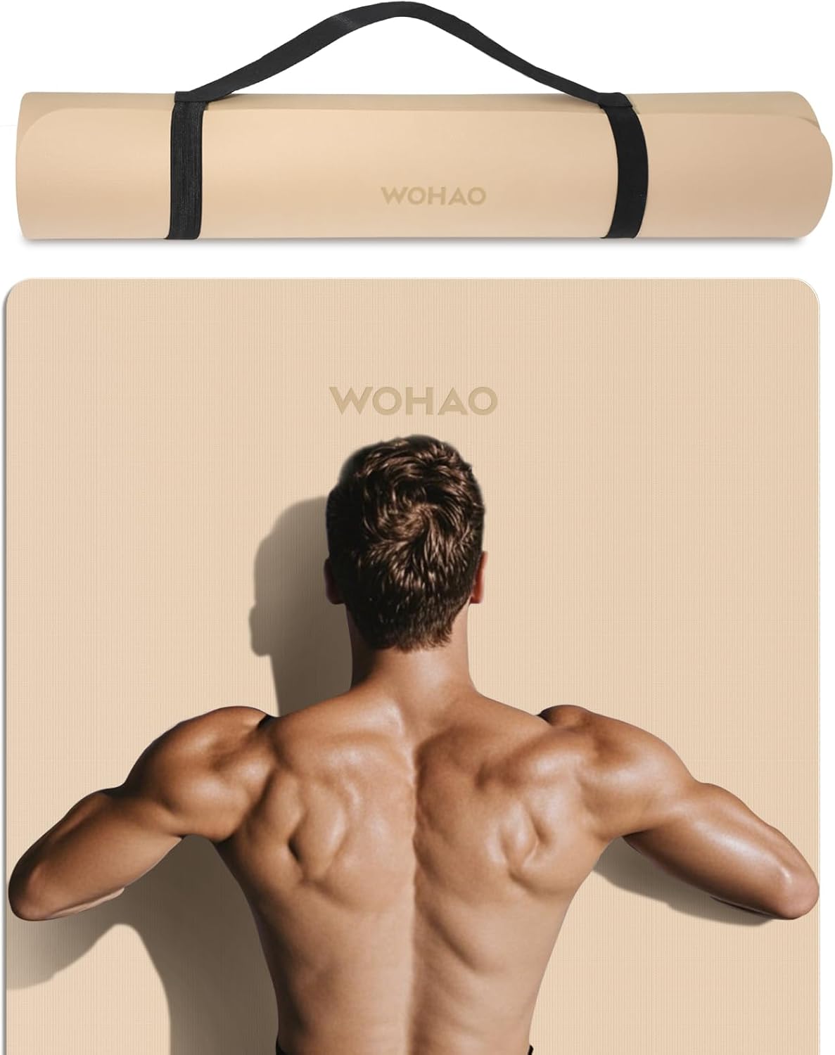 Extra Wide  Thick 8mm Yoga Mat, 72x31.5 Large Non Slip Exercise Mat, Premium POE Material for Superior Cushioning  Stability, with Strap for Home Gym, Pilates