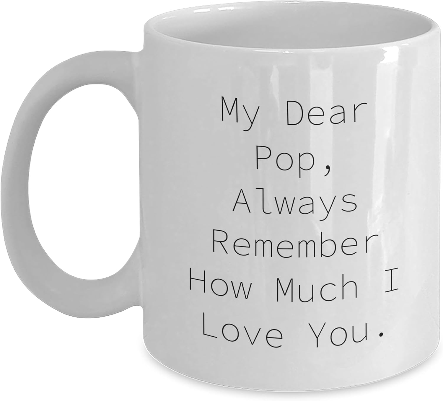 GIFTVILLE  SURPRISE Funny Pop White Coffee Mug with My Dear Pop Quote, Ideal Gift from Friends Family on Mothers Day