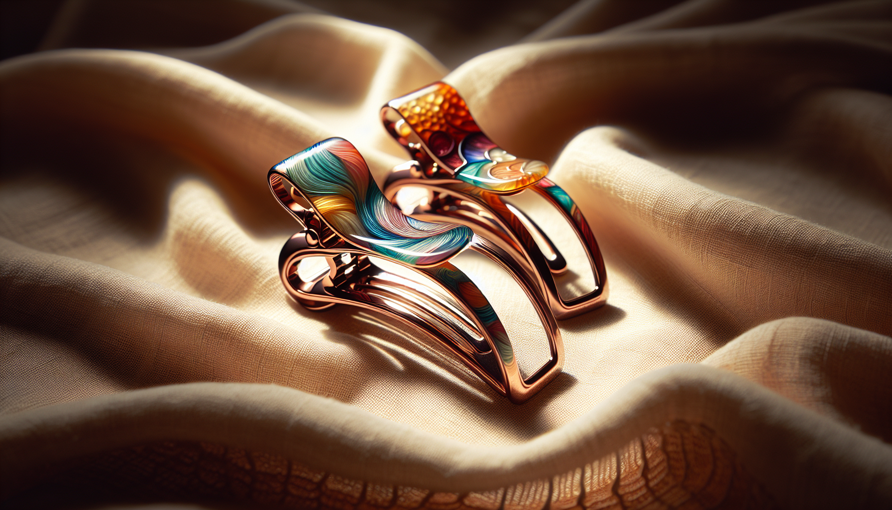 Gimme Beauty Loop Claw Clip Duo - Gentle Hold Accessory for All Hair Types - Non-Slip, Firm Grip Design for Daily Styling - Premium Clips for Fine  Short Hair - Black  Tan (2 Pack)