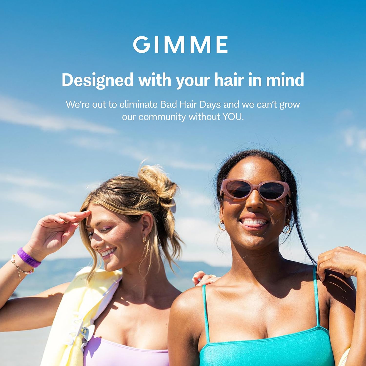 GIMME Beauty Thick Hair Extra Stretch Bands - Patent-Pending Design for Maximum Hold - Premium Ties for Thick  Curly Hair - Sleek  Strong Hold - Dark Brown, 6 Pack