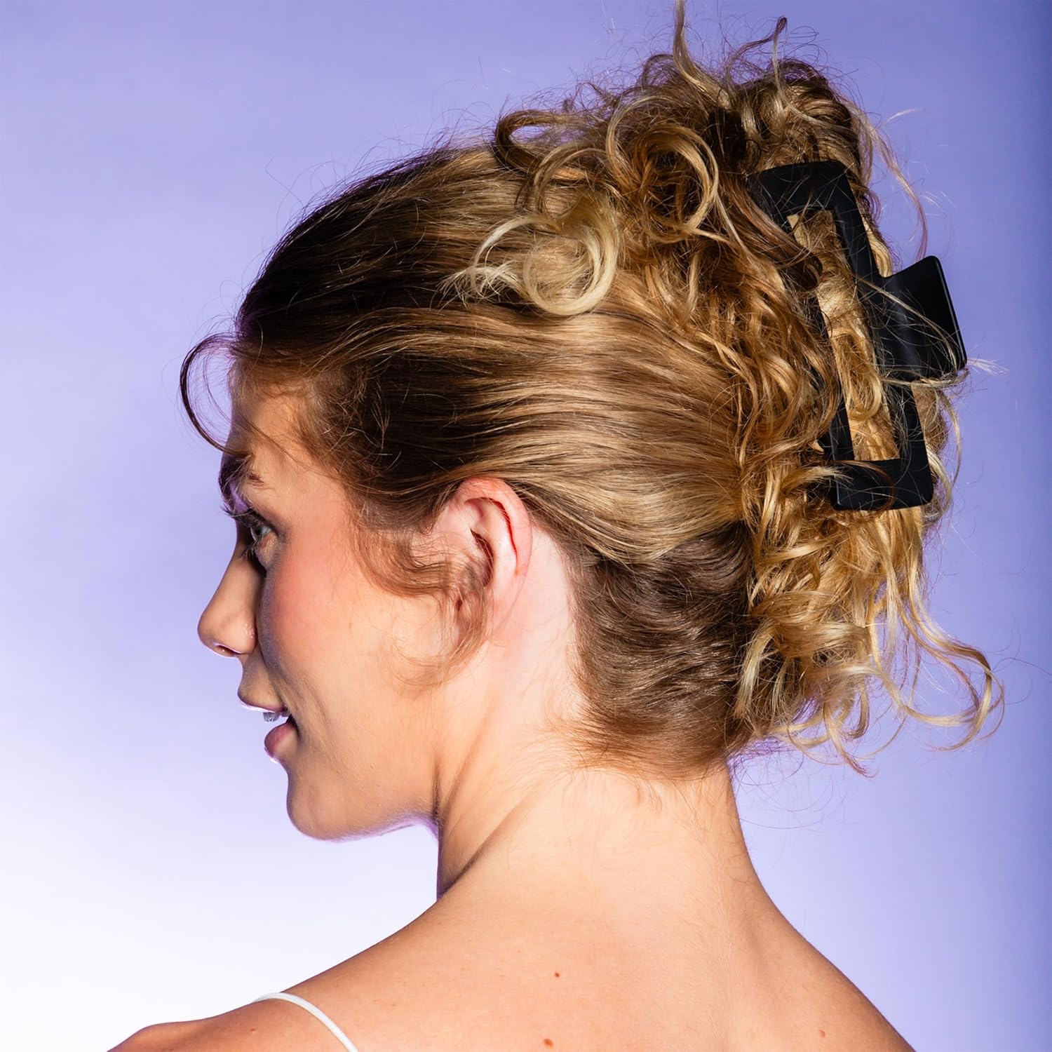 Gimme Beauty XL Thick Hair - X-Long Hair Holds More - Velvet-Like Finish Clip for All Lock Types - Non-Slip, Firm-Hold Daily Wear Accessory - Essential, Retractable Clip - Black