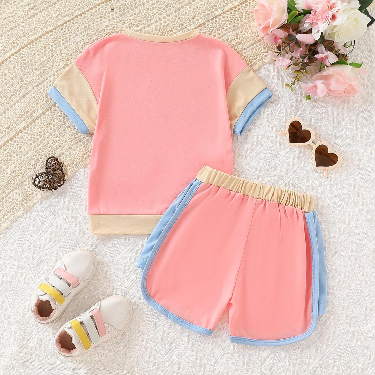 Girls Clothes 4-8T Summer Outfits Toddler Girls Color Block Short Sleeve T-Shirt Pants Outfit Set Girls Clothes 4-8T Summer Outfits Toddler Girls Color Block Short Sleeve T-Shirt Pants Outfit Set