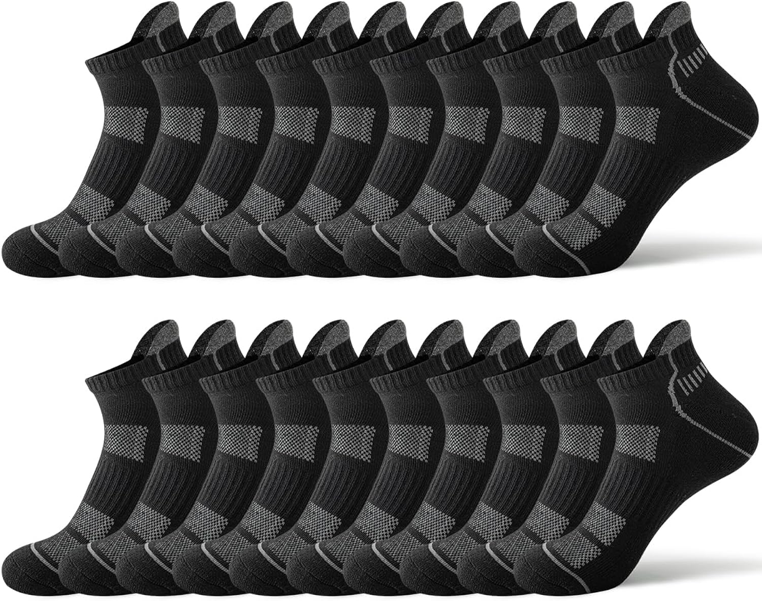 JOYNÉE 10 Pairs Men Ankle Sport Breathable Workout Tab Socks Athletic Running Low Cut Cushion Short Socks