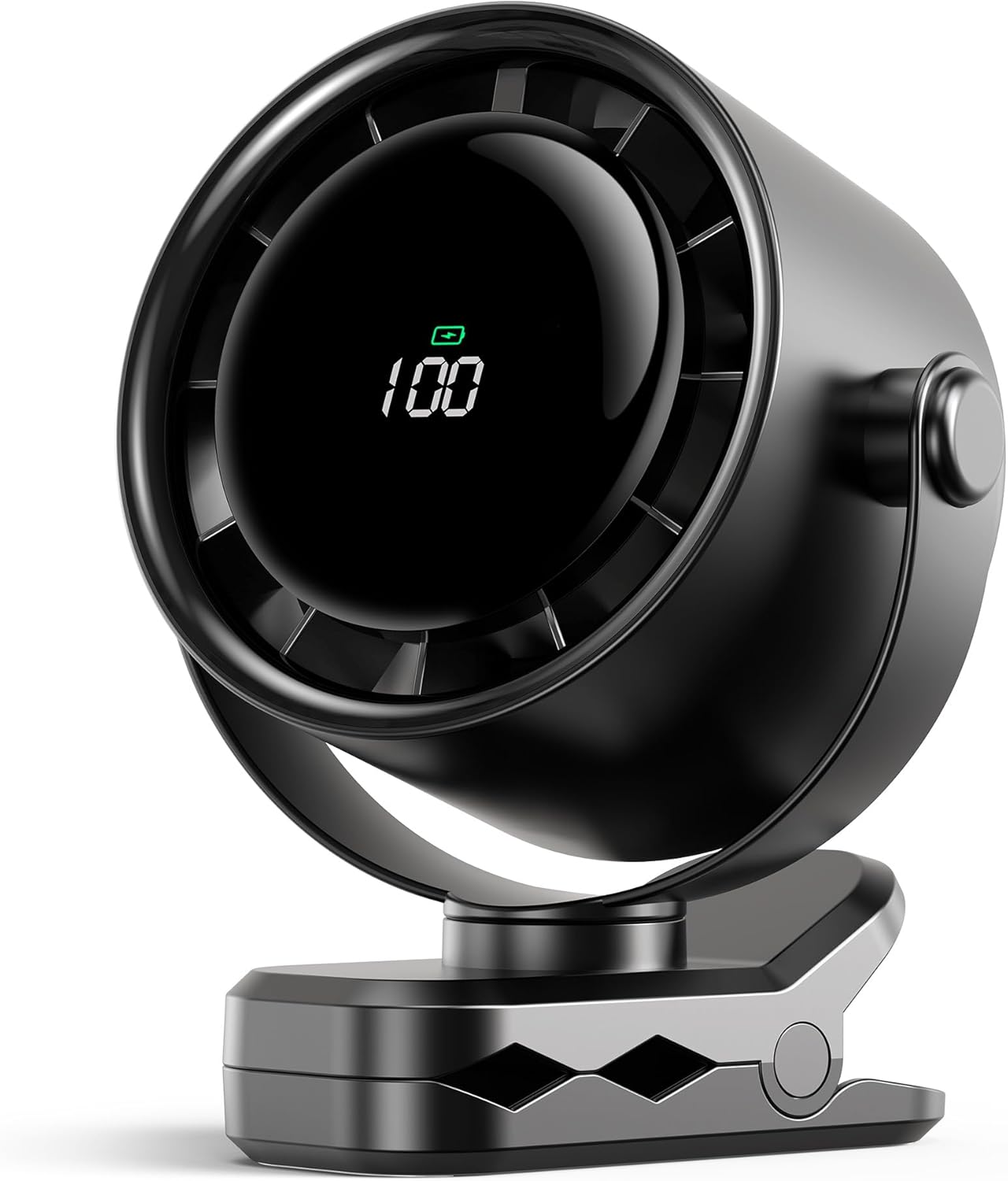 Koonie Clip On Fan, Strong Wind Ultra Quiet Small Portable, 5 Speed Rechargeable Battery Operated, Mini Personal for Stroller Travel Camping Golf Gym Cooling, Dual 360° Rotation, 4000mAh