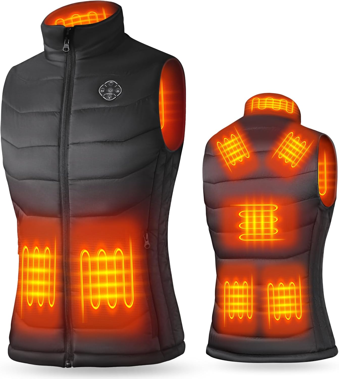 KOVNLO Heated Vest Women, Battery Pack Not Included, Lights-out Design,4 in 1 Smart Controller, Lightweight Heating Jacket