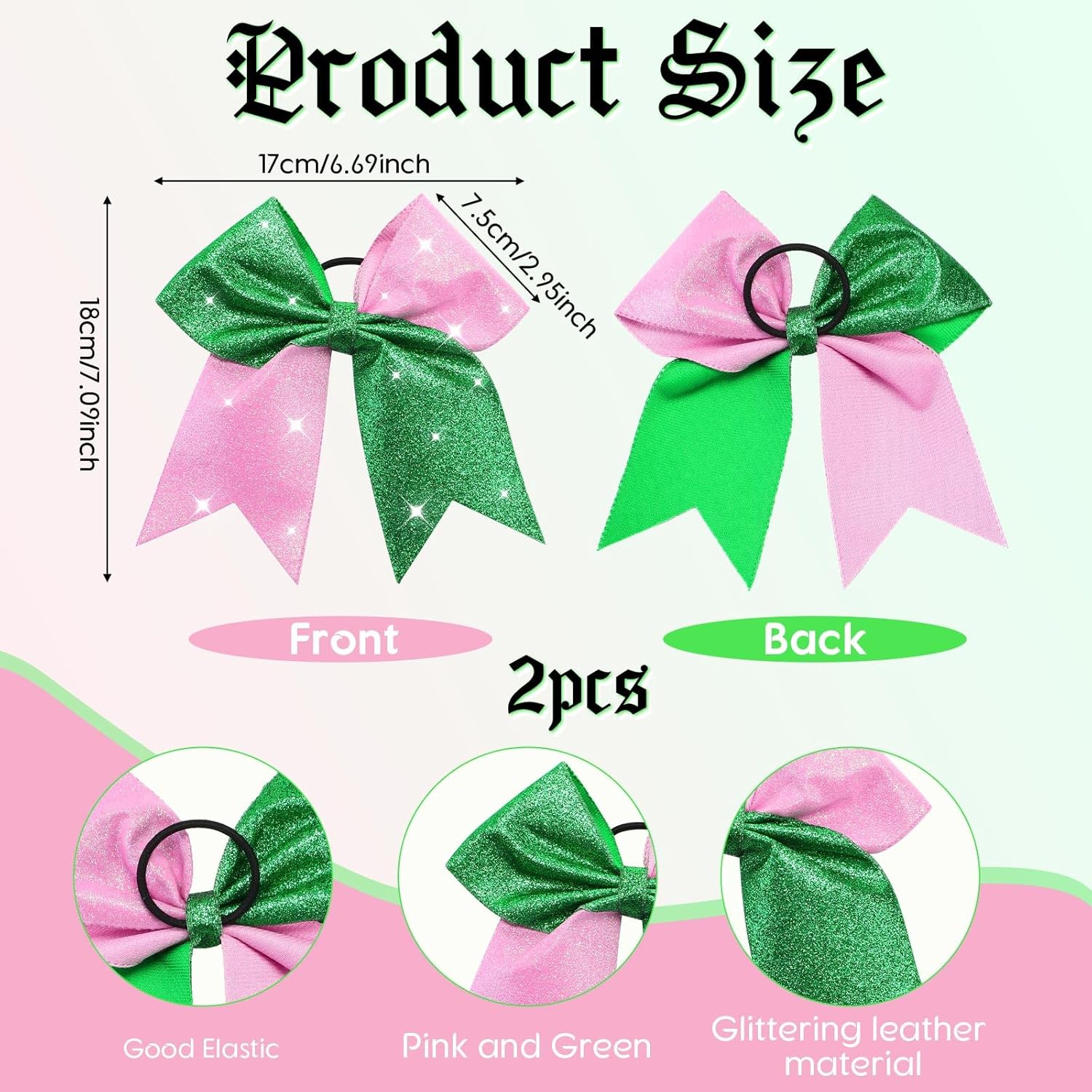 Landical 2 Pcs 7 Witch Hair Accessories Glitter Leather Pink and Green Hair Bows with Ponytail Holder Cute Hair Tie for Witch and Princess Birthday Party Favor Cosplay Outfit Movie Fans Merch Gifts Landical 2 Pcs 7 Witch Hair Accessories Glitter Leather Pink and Green Hair Bows with Ponytail Holder Cute Hair Tie for Witch and Princess Birthday Party Favor Cosplay Outfit Movie Fans Merch Gifts