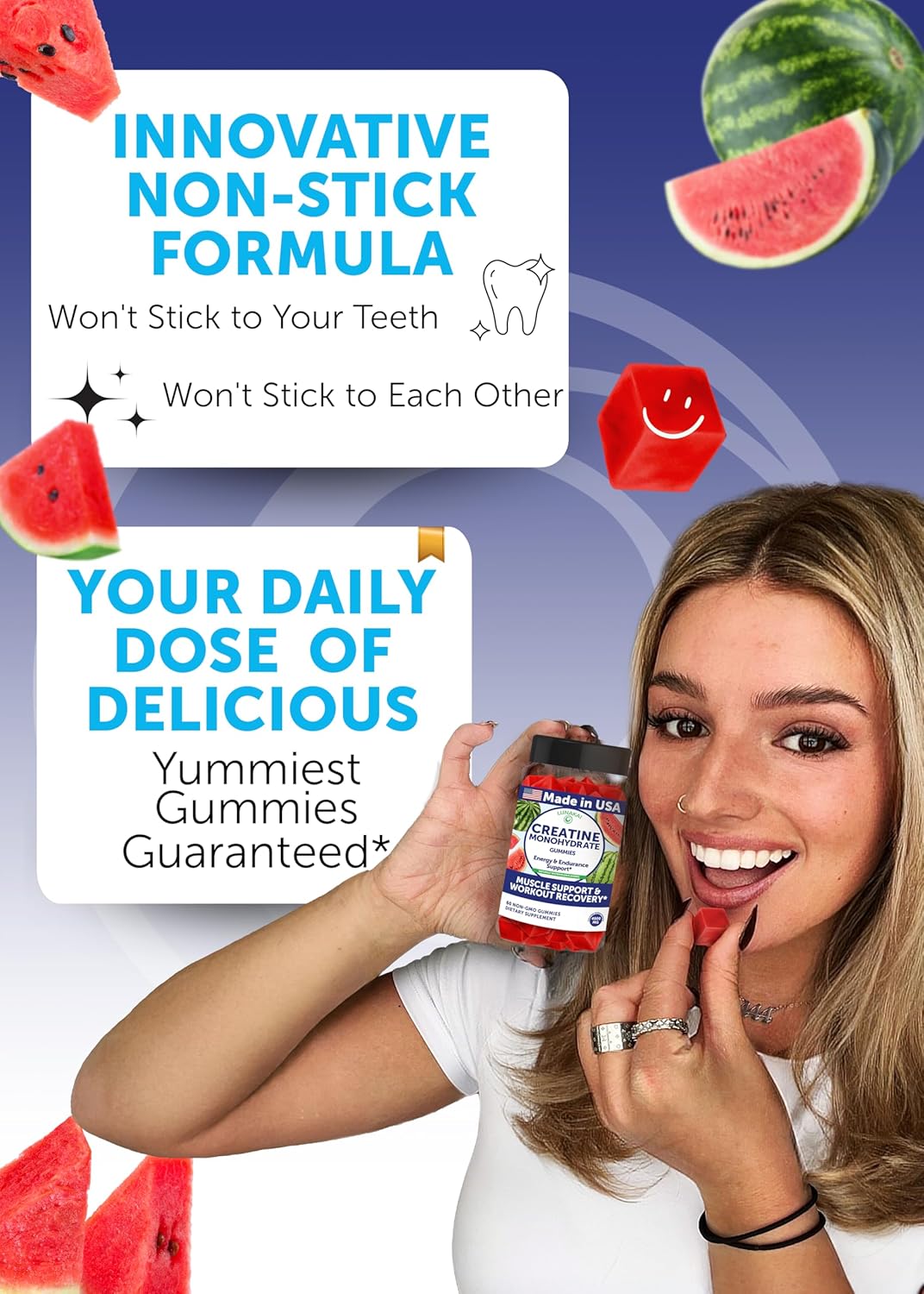 Lunakai USA Made Creatine Monohydrate Gummies for Women Men – Vegan Creatine Gummies for Muscle Recovery Support – Pre Workout Supplement, 60ct Lunakai USA Made Creatine Monohydrate Gummies for Women Men – Vegan Creatine Gummies for Muscle Recovery Support – Pre Workout Supplement, 60ct