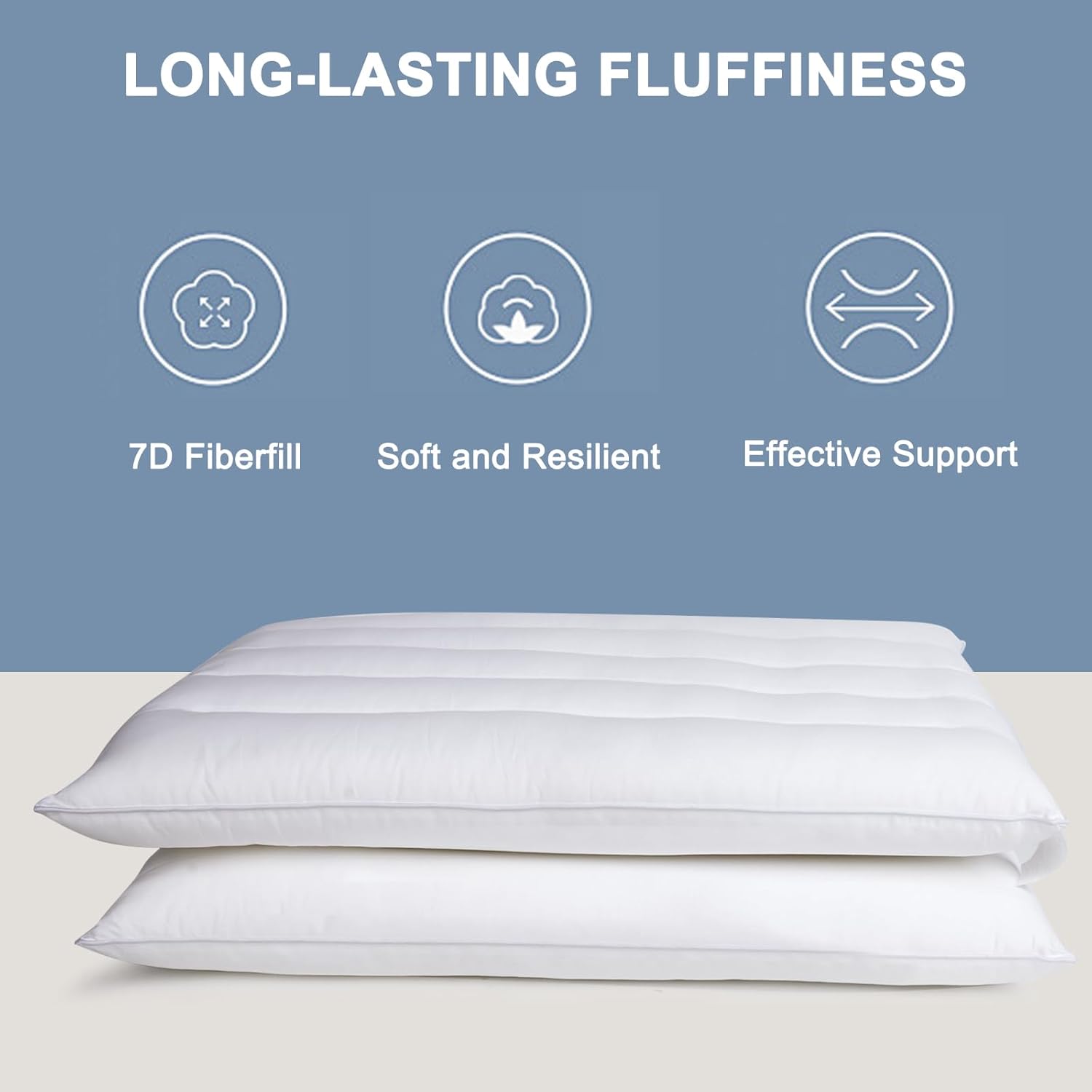MINUPWELL Ultra Flat Pillows for Sleeping Thin, 2.5 Height Ultra Thin Pillows, Slim Bed Pillows for Stomach Sleeper, Standard Size -18x26 in - 7D Fiber - 1 PC