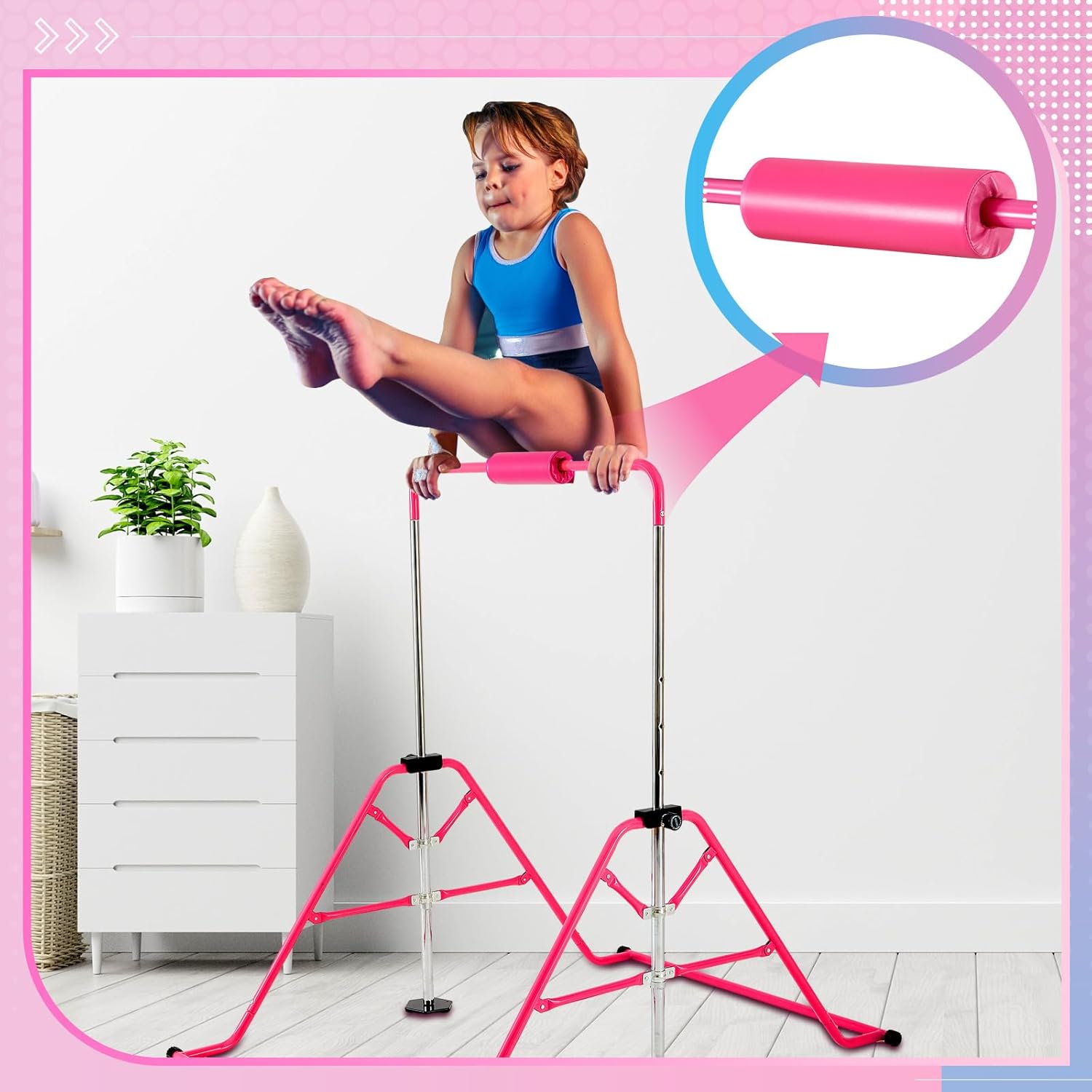 Nuanchu Gymnastics Bar Pad for 0.98 Diameter Folding Gymnastics Bar Foam Padding Sleeve for Uneven Bars, Parallel Bars, Horizontal Bar, Ballet Bar Cushion Gymnastics Gifts