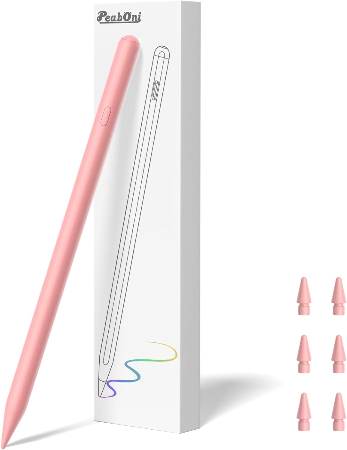 Pencil 2nd Generation for iPad 2018-2024 Released Model 8 Mins Fast Charge Stylus Pen Compatible with iPad Pro 11/12.9/M4, iPad Air 3/4/5/M2,iPad mini 7(A17 Pro/6/5 Gen, iPad 10/9/8/7/6 Pink