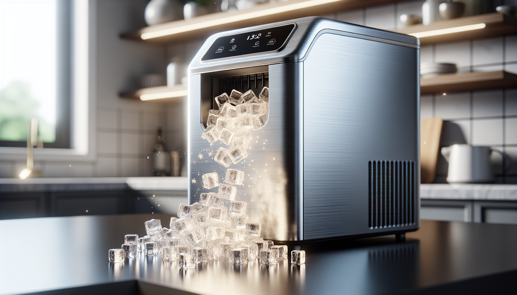 Portable Countertop Ice Maker - 9 Ice Cubes in 6 Minutes, 26 lbs Daily Output, Self-Cleaning with Scoop for Kitchen, Office