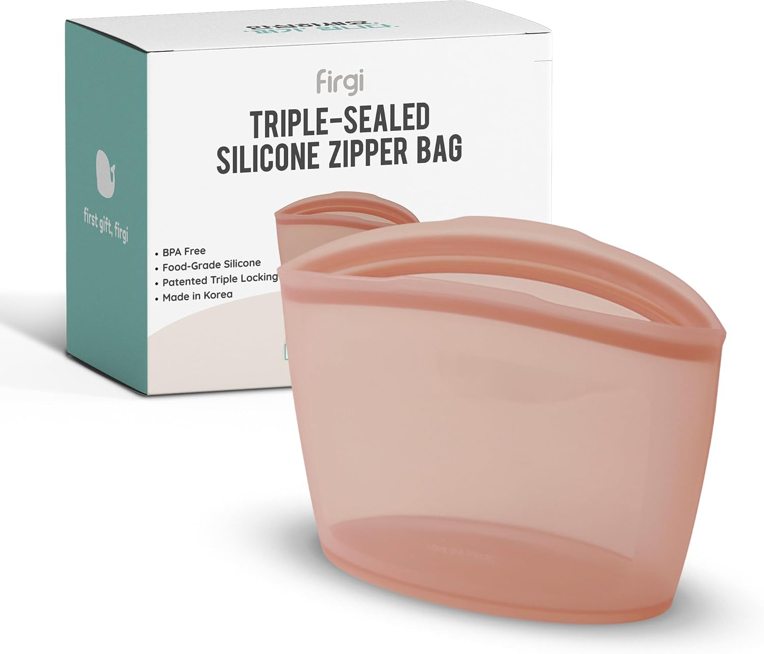 Reusable Silicone Food Storage Bags 2.1Cup (17oz), Airtight food Storage Containers Food Grade Silicone Snack Bags, BPA Free Food Storage Container, Microwave Safe, Sous Vide Container, Taupe Brown