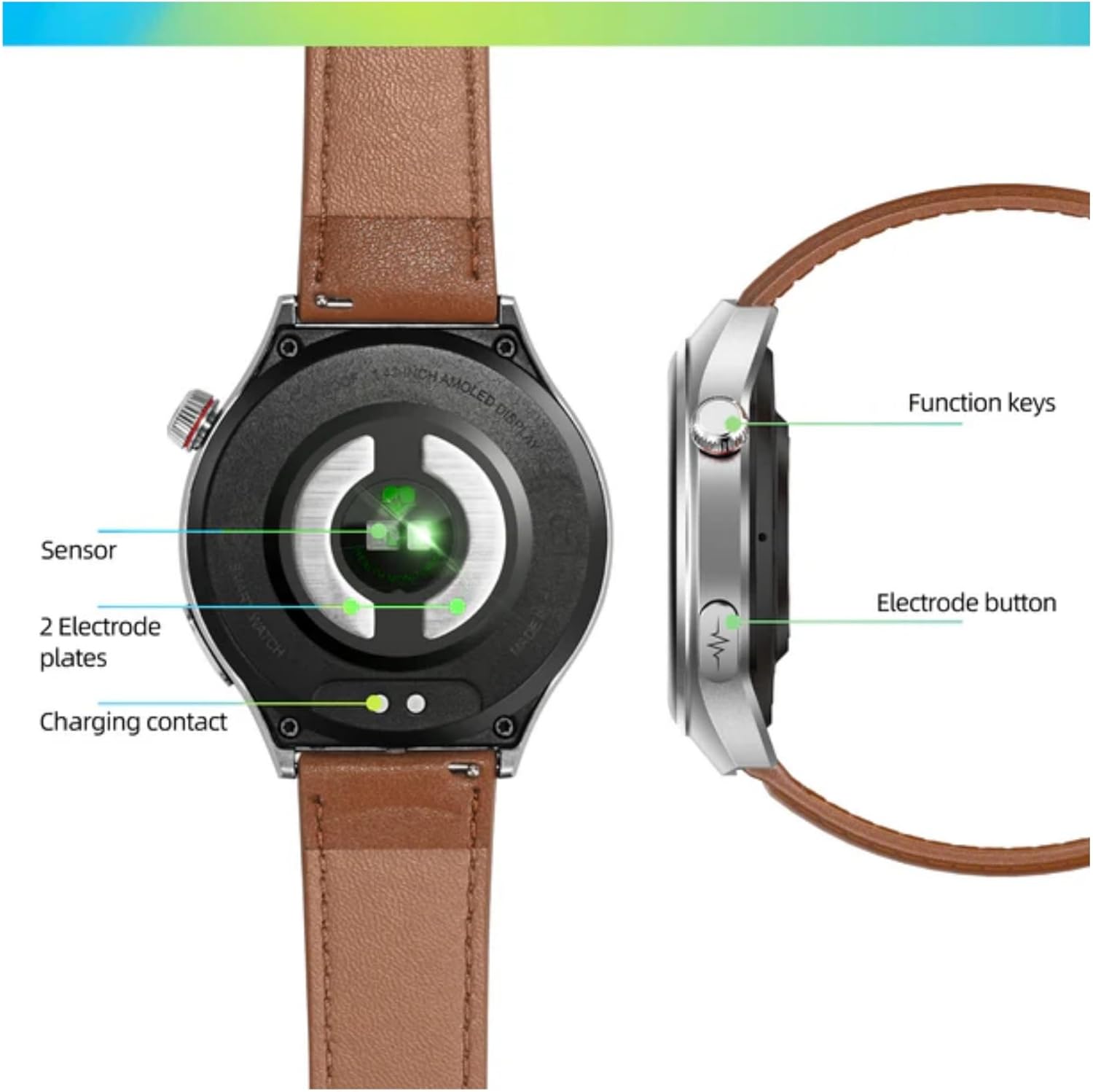 Smart Watches for Athletes The Elderly and Multi-Data Exercise Records IP68 Waterproof 1.43 HD Multi-Function Smartwatch with Calling 10 Days of Ultra-Long Standby Time After Charging (Black)