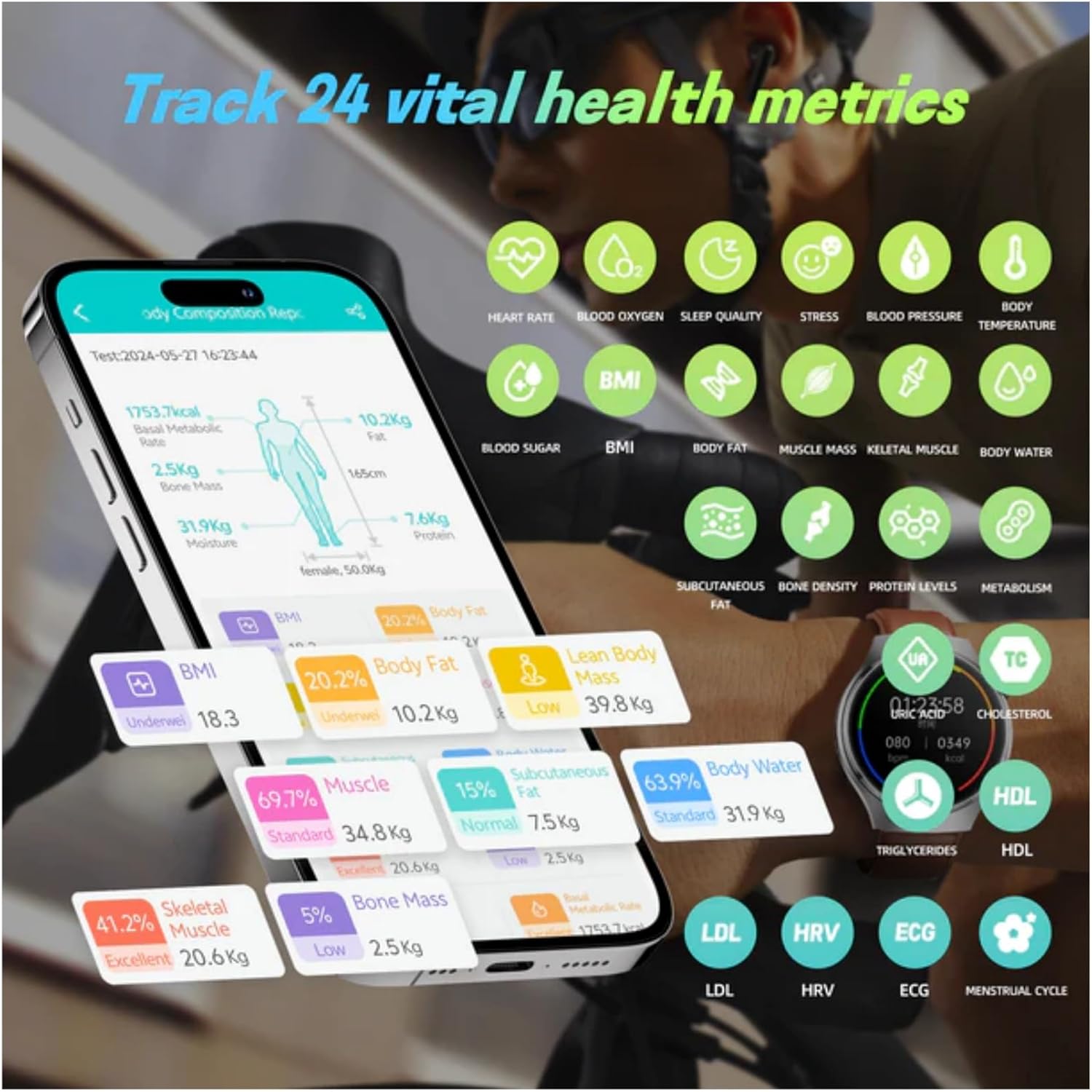 Smart Watches for Athletes The Elderly and Multi-Data Exercise Records IP68 Waterproof 1.43 HD Multi-Function Smartwatch with Calling 10 Days of Ultra-Long Standby Time After Charging (Black)