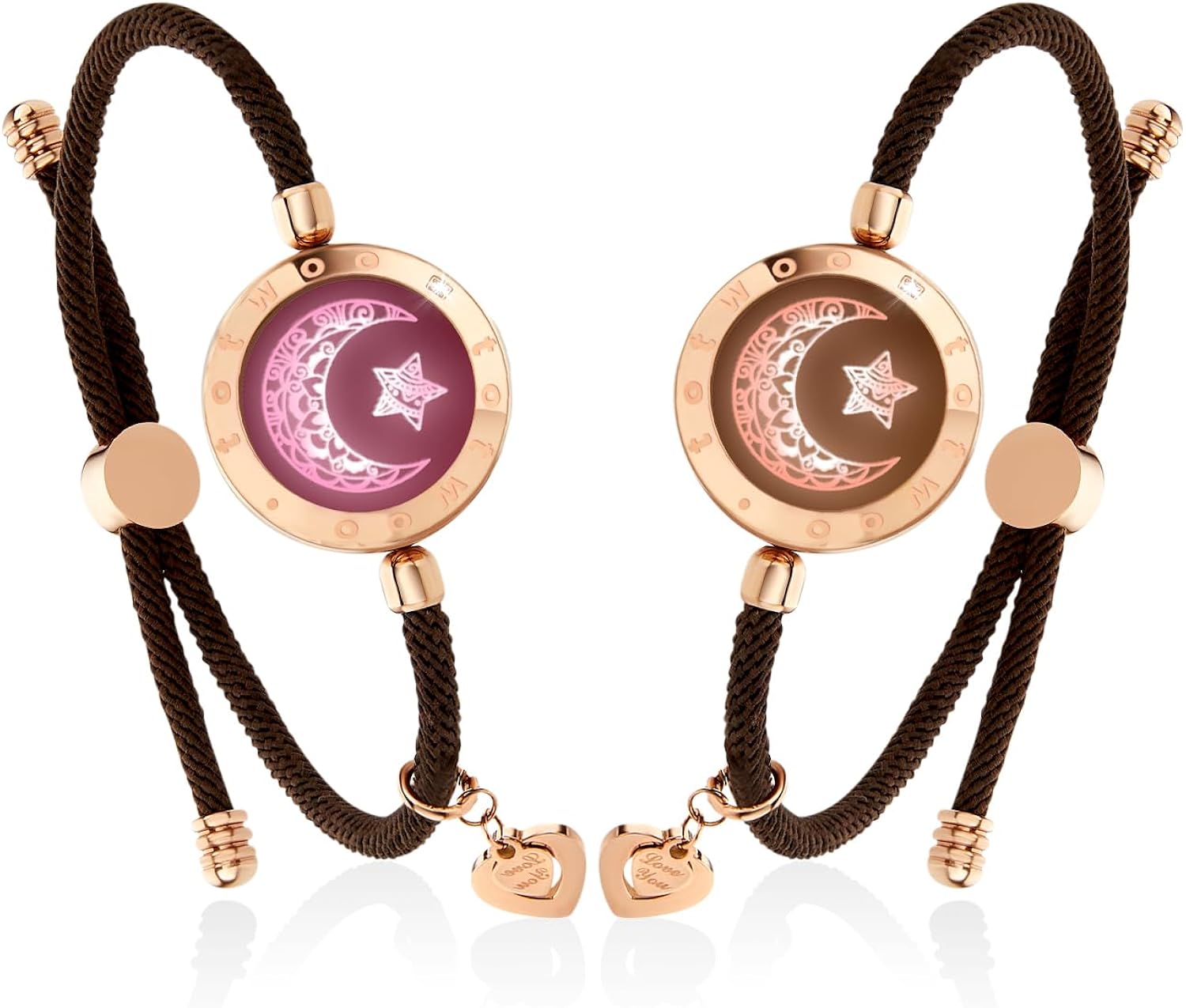 TOTWOO Long Distance Touch Bracelets for Couples, Smart Light Vibration Love Jewelry, Long Distance Valentines Day Gifts for Him Her Women Men, One-to-One Bluetooth Pairing via App TOTWOO Long Distance Touch Bracelets for Couples, Smart Light Vibration Love Jewelry, Long Distance Valentines Day Gifts for Him Her Women Men, One-to-One Bluetooth Pairing via App