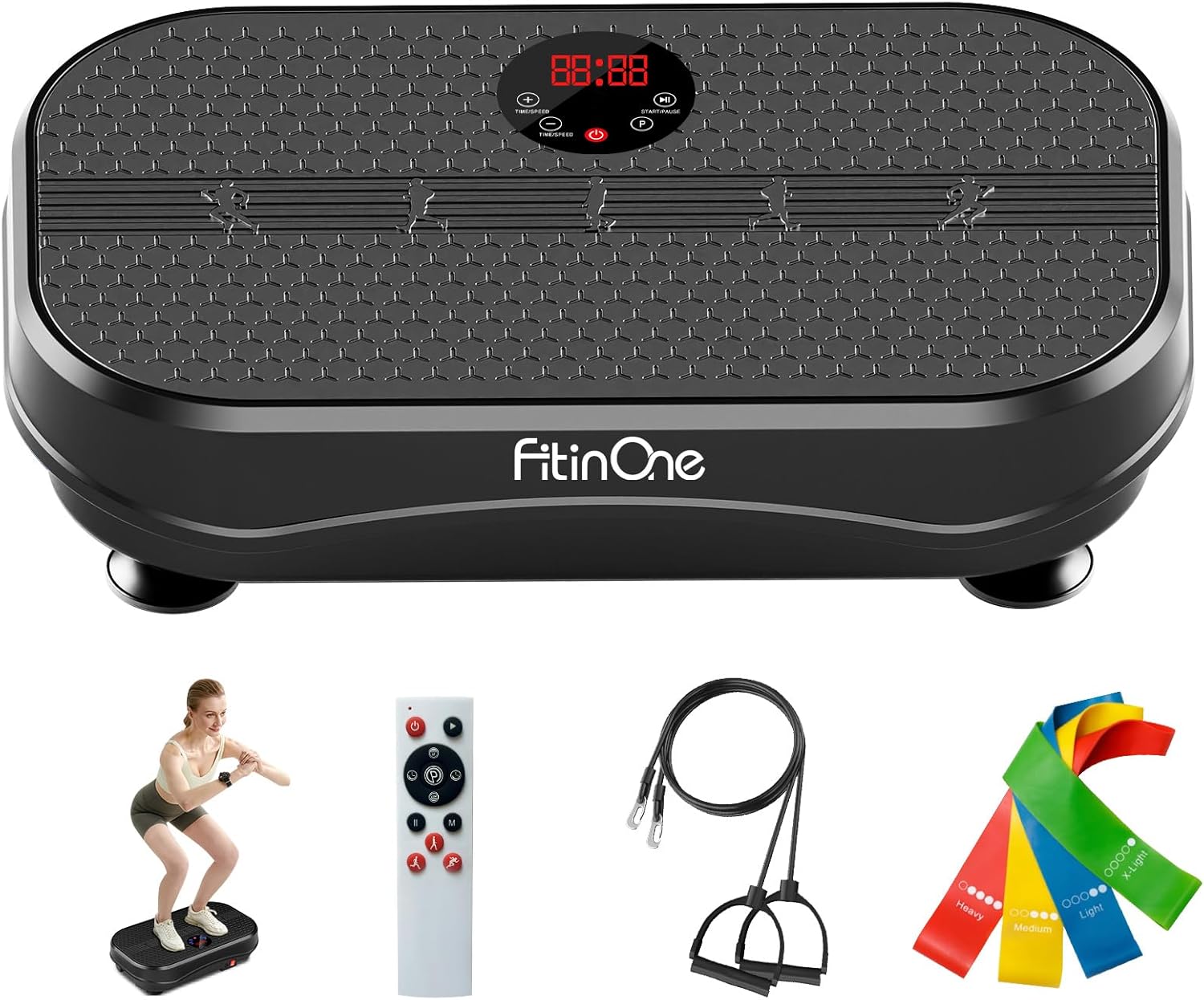 Vibration Plate Exercise Machine for Lymphatic Drainage Massager, 330 Lbs Capacity Full Whole Body Workout Equipment with Loop Bands for Women Men, Fitness Platform for Weight Loss Vibration Plate Exercise Machine for Lymphatic Drainage Massager, 330 Lbs Capacity Full Whole Body Workout Equipment with Loop Bands for Women Men, Fitness Platform for Weight Loss