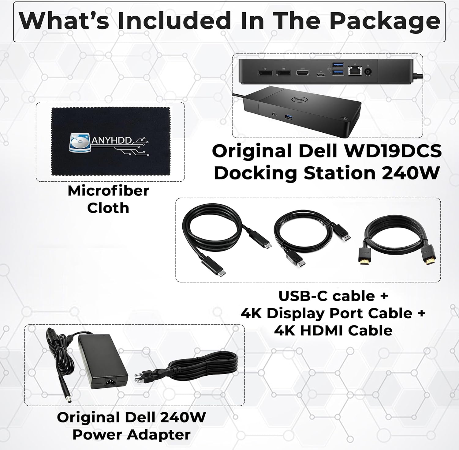 WD19DCS Dell Docking Station Dual Monitor - 4K Display, USB-C Performance Dock with 240W Adapter, HDMI, DisplayPort, USB-C Cables Cloth (Renewed) WD19DCS Dell Docking Station Dual Monitor - 4K Display, USB-C Performance Dock with 240W Adapter, HDMI, DisplayPort, USB-C Cables Cloth (Renewed)