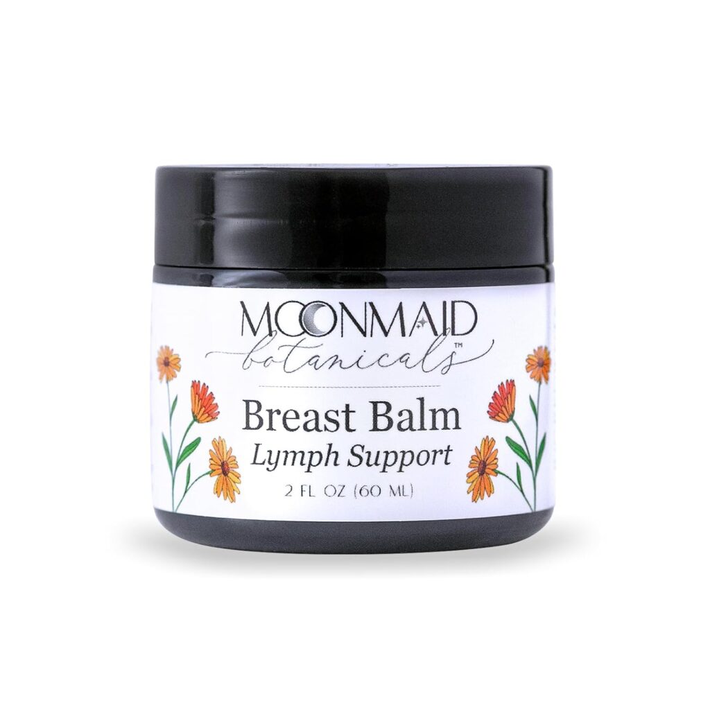 Breast Balm for Swollen Lymph Nodes, Fibroids, Lymphatic Drainage, Reduce Breast Pain | Comfortable Breast Massage, Ease Sensation of Fullness | Poke Root, Calendula, St. Johns Wort