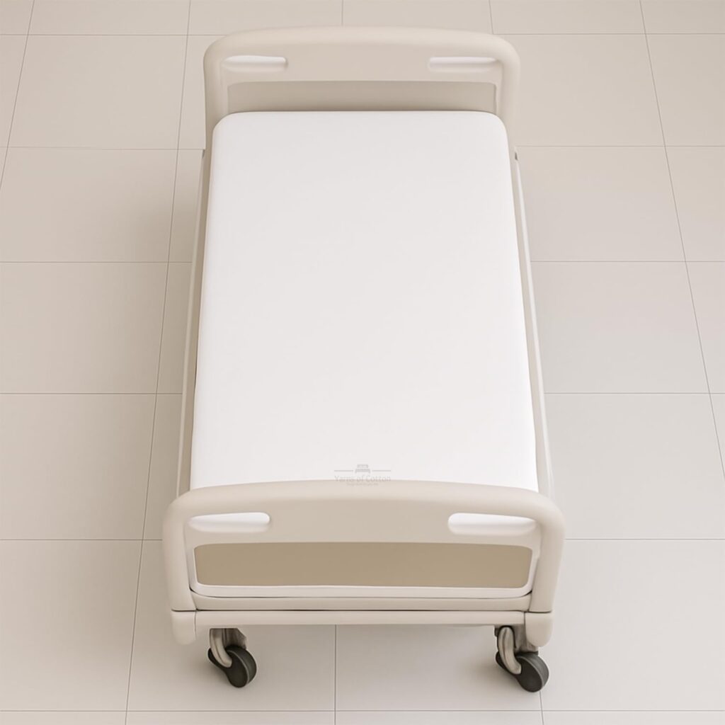 2 Pack Twin Size Hospital Flat Sheets - Soft Microfiber Hospital Flat Sheets - Hospital Bed Sheets (Light Blue, 66 x 104)