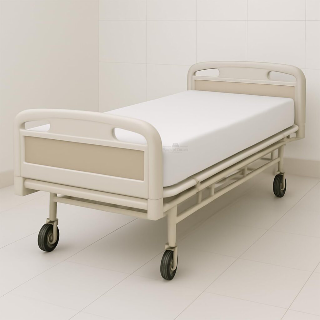 2 Pack Twin Size Hospital Flat Sheets - Soft Microfiber Hospital Flat Sheets - Hospital Bed Sheets (Light Blue, 66 x 104)