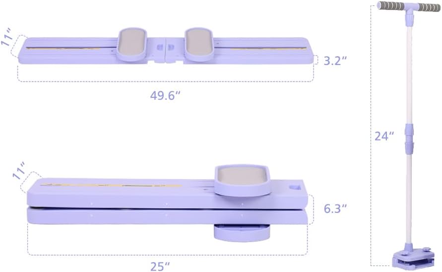 Adjustable Ski Machine, Simulated Ski Trainer, Ski Practice, Hip Trainer, Exercise Equipment for Leg Pelvic Floor Muscle Workout, Funny Fitness Equipment for Home Full Body Workout, Purple
