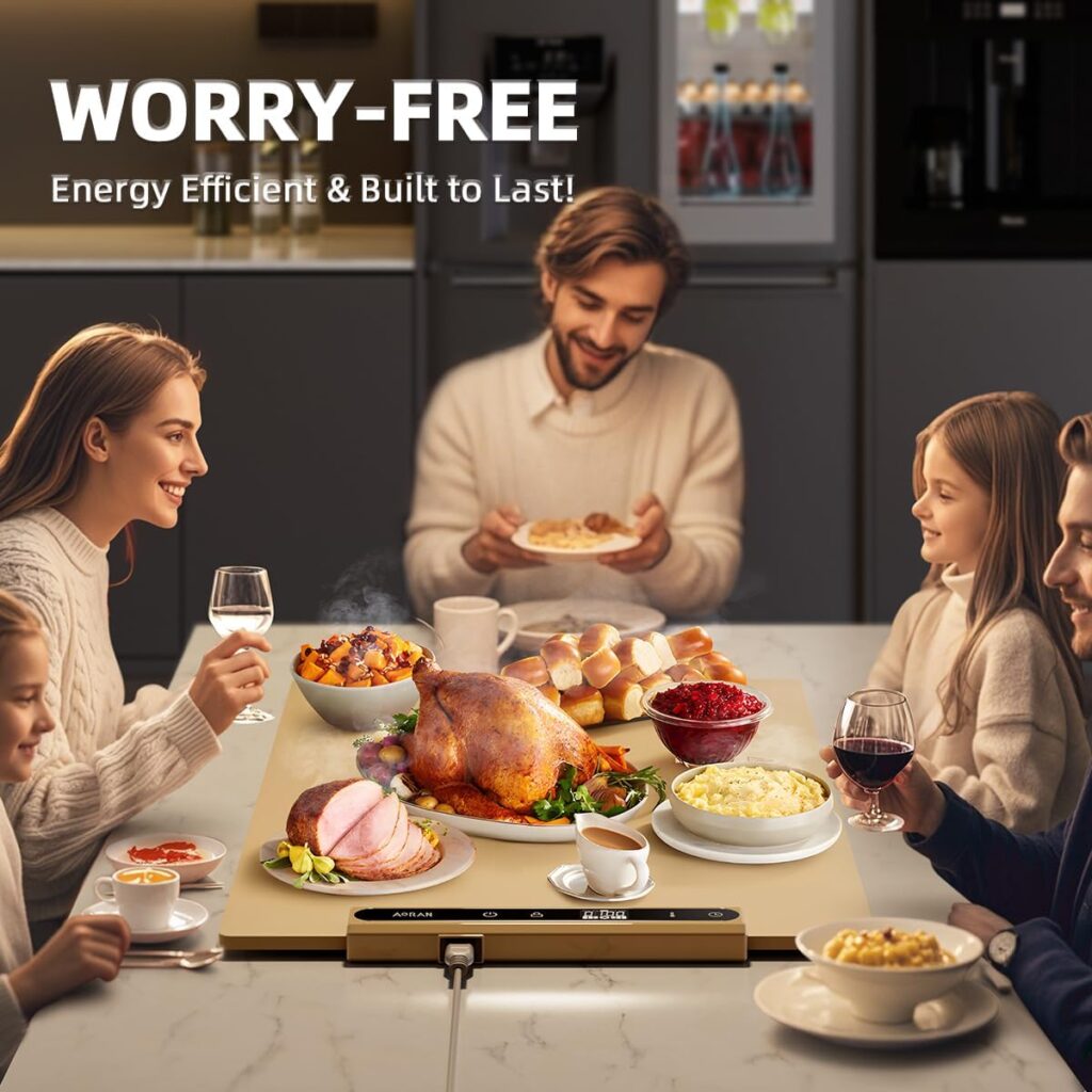 AORAN Electric Food Heating Mat – Adjustable Warming Tray for Parties, Non-Stick Food Warmer Pad for Countertop, 23.6x15.7in AORAN Electric Food Heating Mat – Adjustable Warming Tray for Parties, Non-Stick Food Warmer Pad for Countertop, 23.6x15.7in
