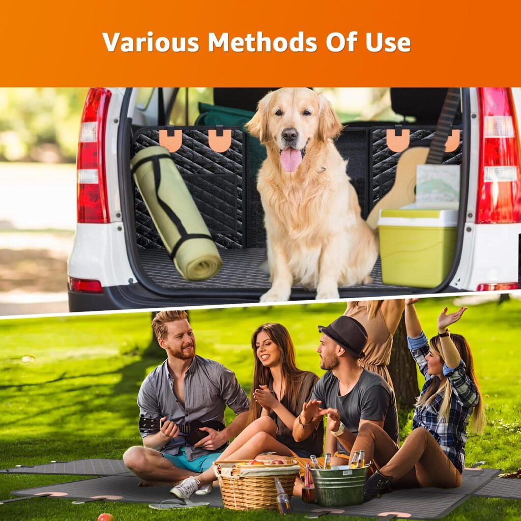 Dog Car Seat Cover for Back Seat Anti Scratch Waterproof, Back Seat Extender for Dogs with Door Protection, Hard Bottom Holds 400LBS, Dog Hammock for Car, SUV, Truck, Crew Cab Universal 54 x 59