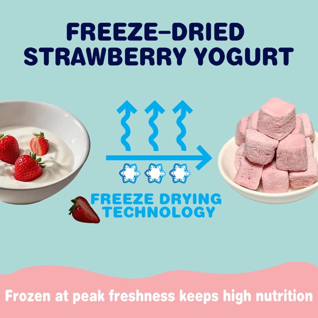 Freeze-Dried Yogurt with Strawberry Dog Treats, High Protein, Limited Ingredient, Grain  Gluten Free, Freeze Dried Training Treats for Dogs  Cats, 5.7 oz