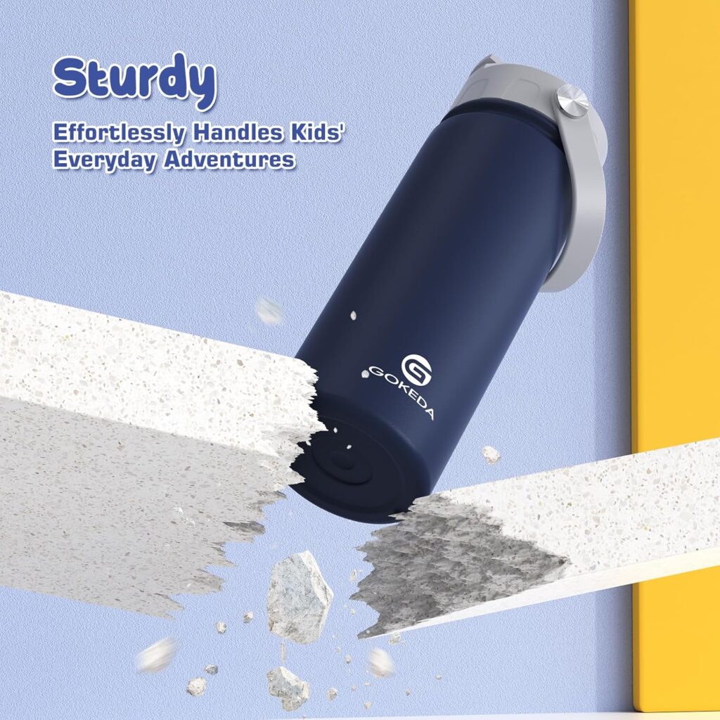 GoKEDA 18oz Kids Water Bottle, Insulated Water Bottles with Stickers, 18/8 Stainless Steel Vacuum Leak Proof Straw Cup for School, Gifts for Boys(Dark Blue) GoKEDA 18oz Kids Water Bottle, Insulated Water Bottles with Stickers, 18/8 Stainless Steel Vacuum Leak Proof Straw Cup for School, Gifts for Boys(Dark Blue)