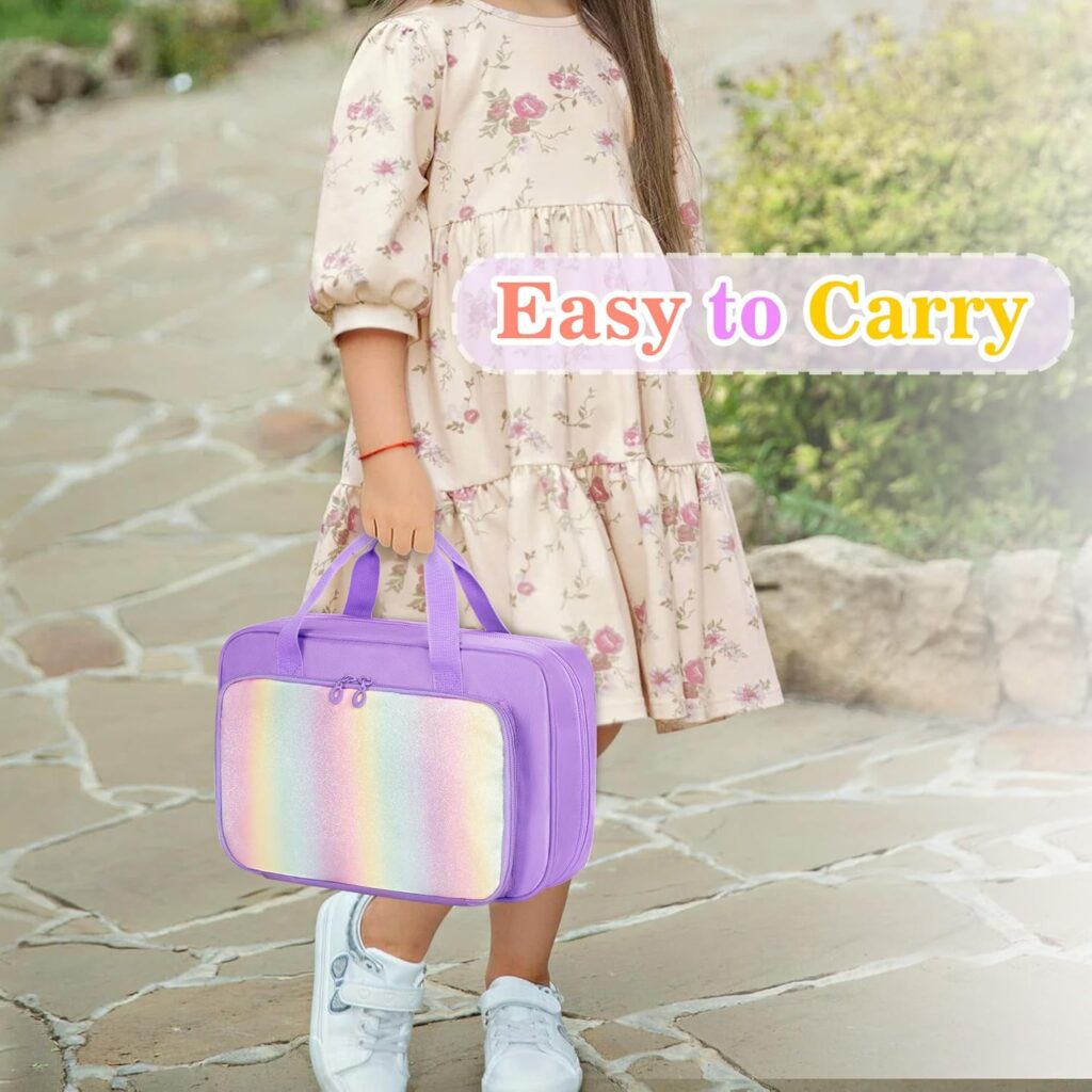 Hanging Hair Accessories Organizer for Baby Girls, Hair Bow Storage Bag, Travel Hair Stuff Case for Hair Clips, Hair Ties, Headbands, Scrunchies, Pink (Bag only)