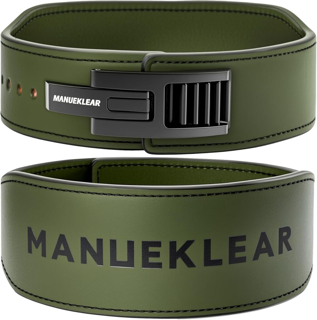 MANUEKLEAR Tapered Lever Weight Lifting Belt, 10MM Quick Locking Lever Belt Weightlifting Men, Lifting Belt Lever for Powerlifting  Deadlifts