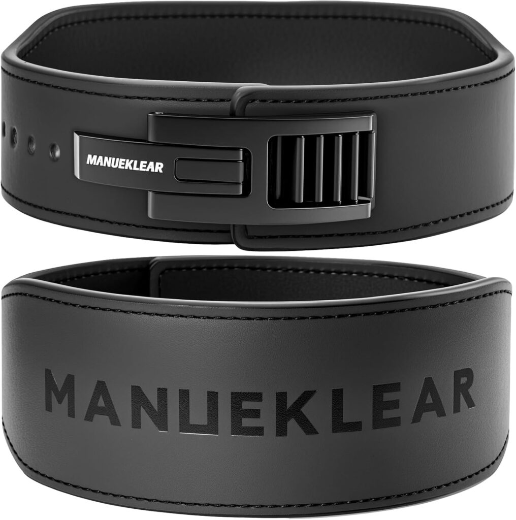 MANUEKLEAR Tapered Lever Weight Lifting Belt, 10MM Quick Locking Lever Belt Weightlifting Men, Lifting Belt Lever for Powerlifting  Deadlifts